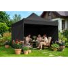 Sodo paviljonas su 3 sienomis, 3 x 3 m, juodas, Plonos