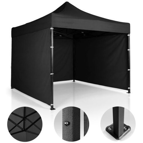 Pawilon ogrodowy 3 scianki 3 x 3m czarny Plonos Sodo paviljonas su 3 sienomis, 3 x 3 m, juodas, Plonos
