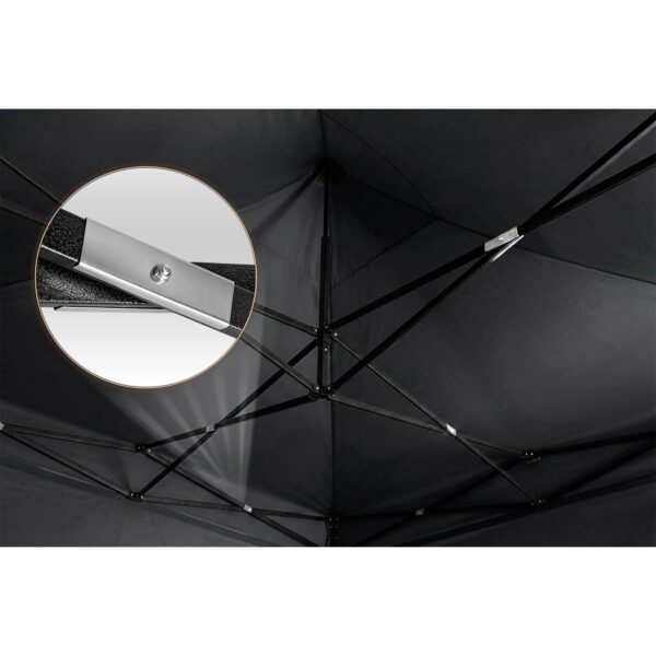 Sodo paviljonas su 3 sienomis, 3 x 3 m, juodas, Plonos