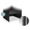 Sodo paviljonas su 3 sienomis, 3 x 3 m, juodas, Plonos