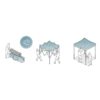 Sodo paviljonas su 3 sienomis, 3 x 3 m, juodas, Plonos