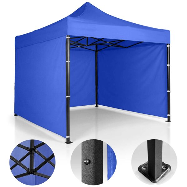 Sodo paviljonas su 3 sienomis, 3 x 3 m, mėlynas, Plonos