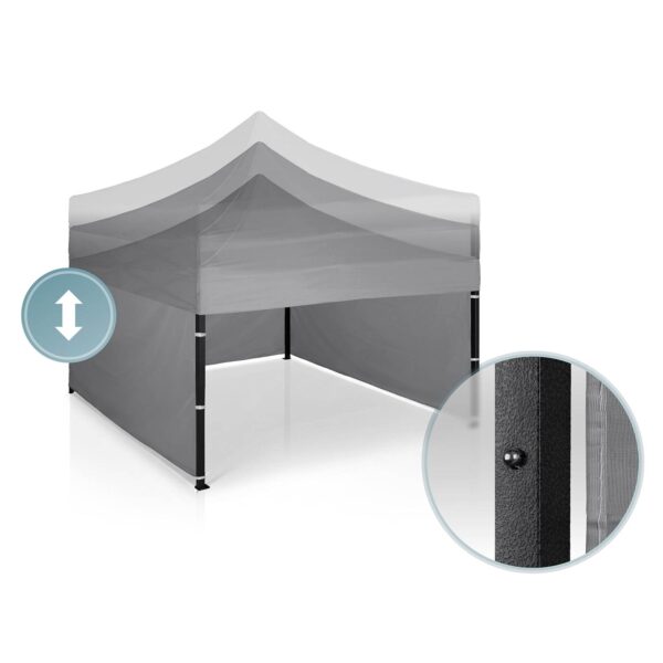 Sodo paviljonas su 3 sienomis, 3 x 3 m, pilkas, Plonos