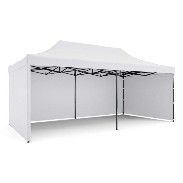 Sodo paviljonas su 3 sienomis, 3 x 6 m, baltas, Plonos
