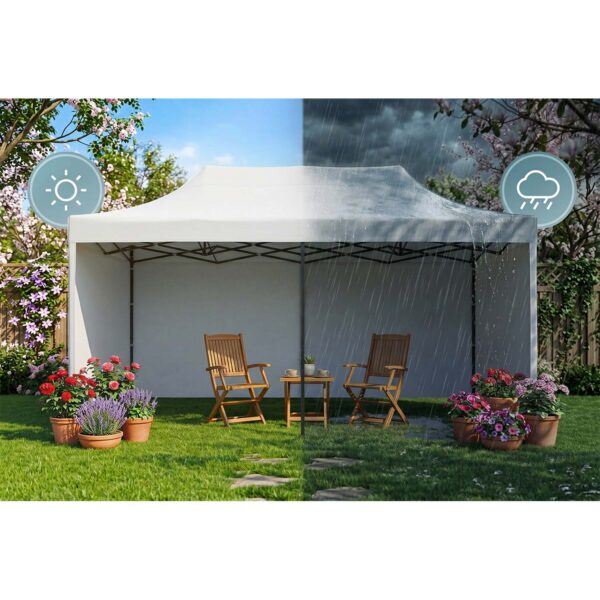 Sodo paviljonas su 3 sienomis, 3 x 6 m, baltas, Plonos