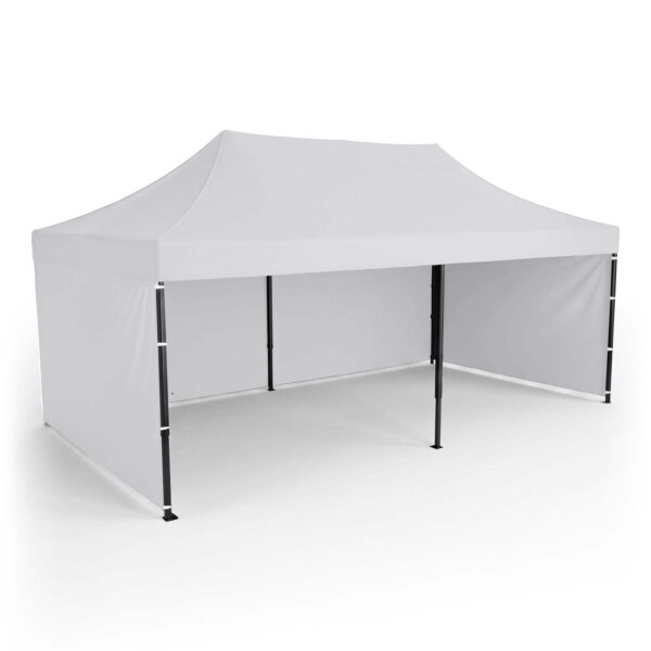 Sodo paviljonas su 3 sienomis, 3 x 6 m, baltas, Plonos