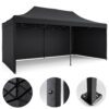 Sodo paviljonas su 3 sienomis, 3 x 6 m, juodas, Plonos