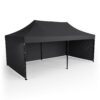 Sodo paviljonas su 3 sienomis, 3 x 6 m, juodas, Plonos