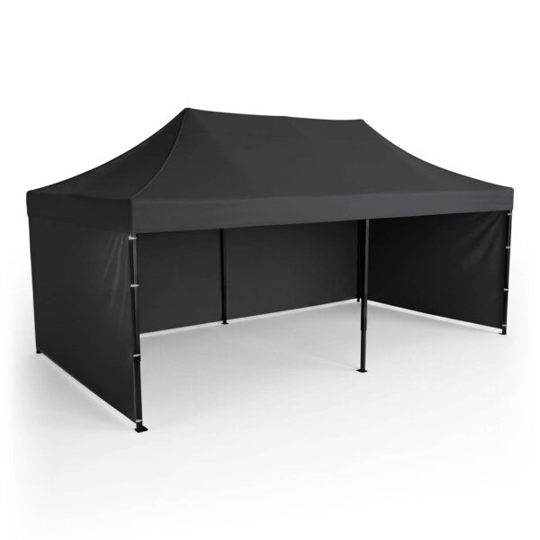 Sodo paviljonas su 3 sienomis, 3 x 6 m, juodas, Plonos
