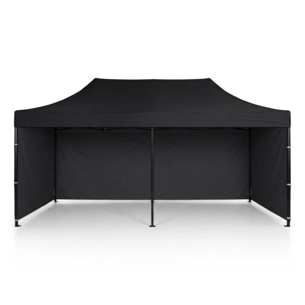 Sodo paviljonas su 3 sienomis, 3 x 6 m, juodas, Plonos