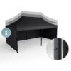 Sodo paviljonas su 3 sienomis, 3 x 6 m, juodas, Plonos