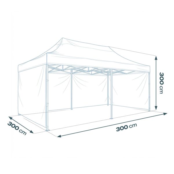 Sodo paviljonas su 3 sienomis, 3 x 6 m, žalias, Plonos
