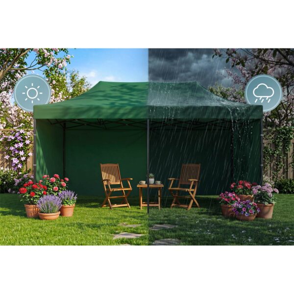 Sodo paviljonas su 3 sienomis, 3 x 6 m, žalias, Plonos
