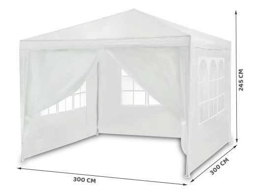 Baltas sodo paviljonas 3x3m 4936