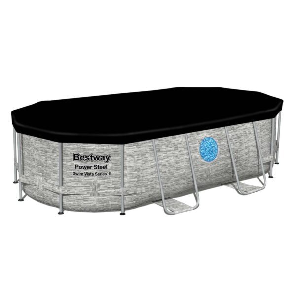 Uždangalas ovalo formos rėmo baseinui 427 x 250 x 100 cm Bestway 58425