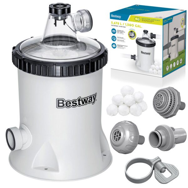 Baseino filtro pompa 5678 l/h + „Bestway“ 58870 filtro kamuoliukai