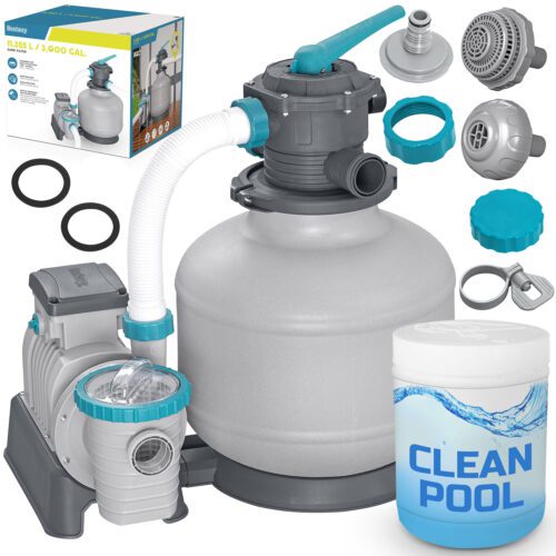 Pompa piaskowa do basenów 11355 L/h Bestway 58486 + tabletki multifunkcyjne „Bestway 58486 11355“ baseino smėlio pompa su vandens talpa ir daugiafunkcinėmis tabletėmis
