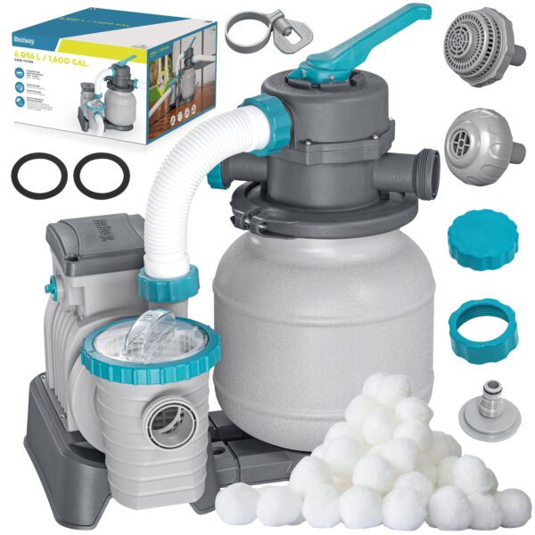 „Bestway 58497“ baseino smėlio pompa + filtro kamuoliukai, 6056 l/val.