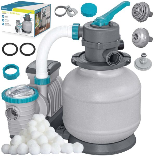 Smėlio pompa baseinams + filtro kamuoliukai 8327 l/h Bestway 58499