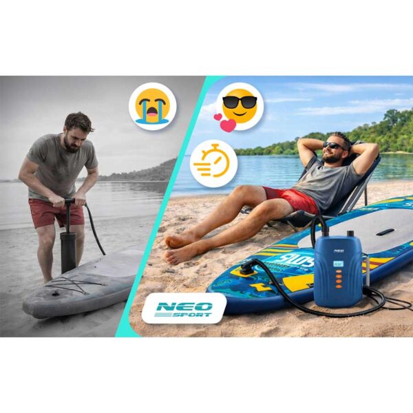 Elektrinis siurblys SUP pripučiamos valties čiužiniui + 6 adapteriai 12V Neo-Sport NS-713