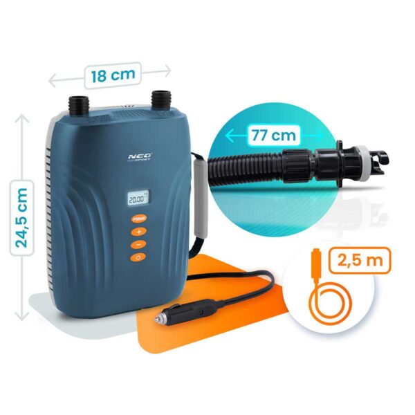 Elektrinis siurblys SUP pripučiamos valties čiužiniui + 6 adapteriai 12V Neo-Sport NS-713