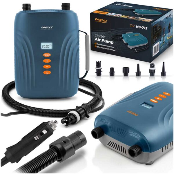 Elektrinis siurblys SUP pripučiamos valties čiužiniui + 6 adapteriai 12V Neo-Sport NS-713