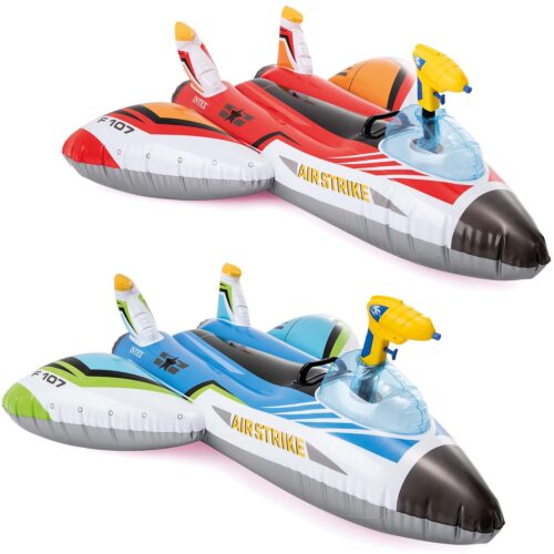 Pripučiamas lėktuvas su patranka INTEX 57536 raudonas