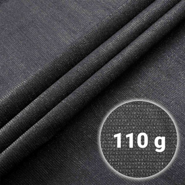 Tinklelis nuo šešėlių 1,5 x 25 m, 110 g/m² + 50 spaustukų, pilkas
