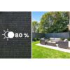 Tinklelis nuo šešėlių 1,5 x 25 m, 110 g/m² + 50 spaustukų, pilkas