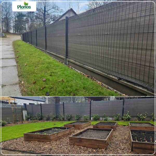 Tinklelis nuo šešėlių 1,5 x 25 m, 110 g/m² + 50 spaustukų, pilkas