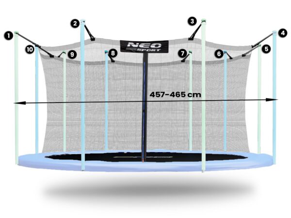 „Neosport“ tinklelio uždangos patalpoms, 465 cm, 15 pėdų, 10 vnt.