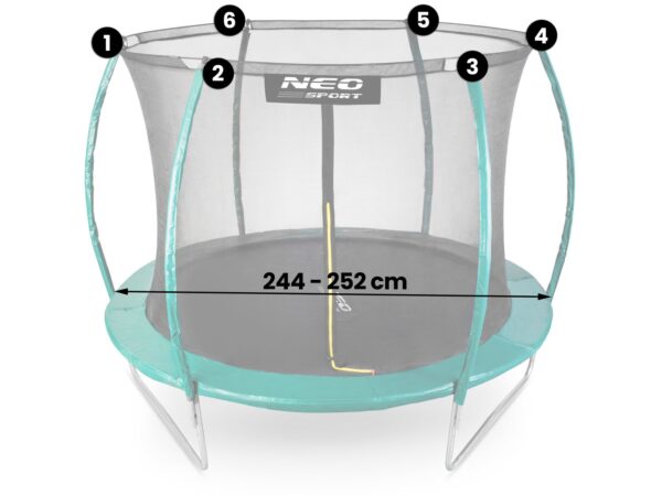 Vidinis tinklas batutams 252 cm 8ft Neo-Sport