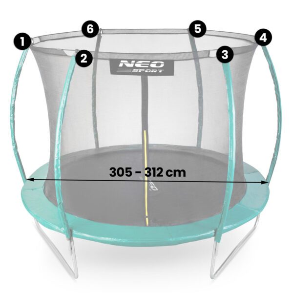 Vidinis batutų tinklas 312 cm 10ft Neo-Sport