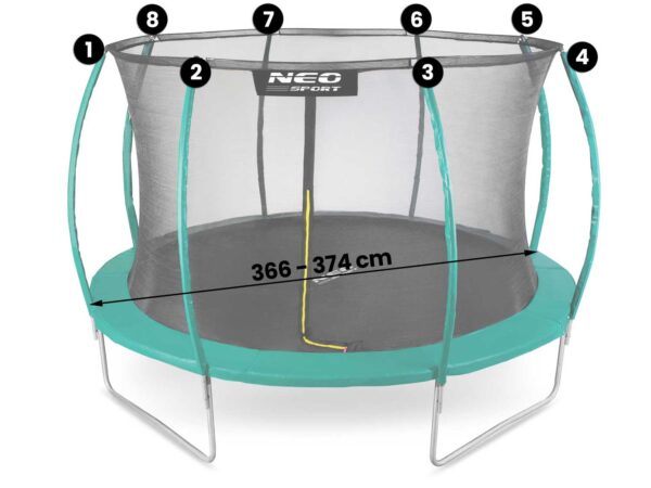 Vidinis tinklas batutams 374 cm 12 pėdų Neo-Sport