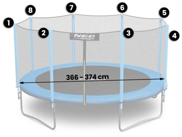 Lauko batuto tinklas 374 cm 12 pėdų Neo-Sport