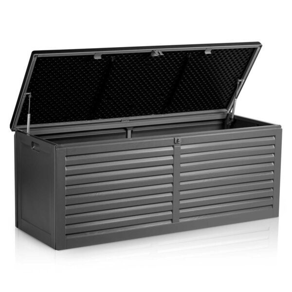 Sodo dėžė 143 x 57 x 53,5 cm 390 litrų juodos ir pilkos spalvos