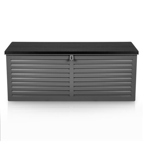 Sodo dėžė 143 x 57 x 53,5 cm 390 litrų juodos ir pilkos spalvos