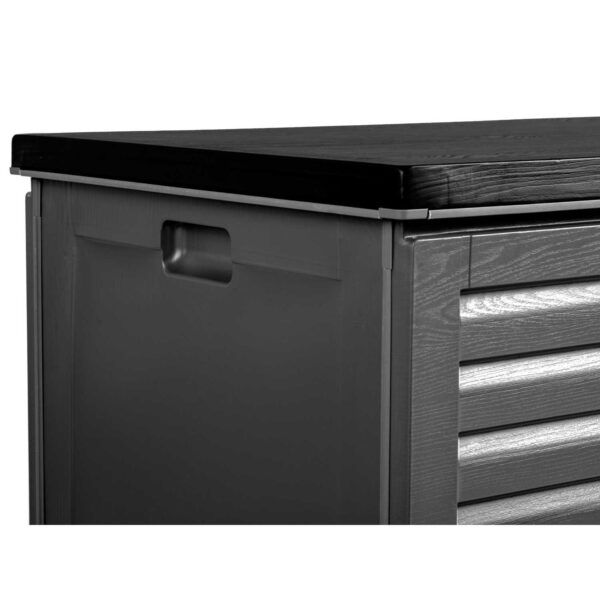 Sodo dėžė 143 x 57 x 53,5 cm 390 litrų juodos ir pilkos spalvos