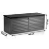 Sodo dėžė 143 x 57 x 53,5 cm 390 litrų juodos ir pilkos spalvos
