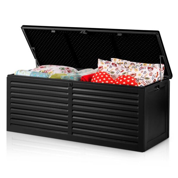 Sodo dėžė 143,5 x 57 x 53,5 cm 390 litrų juoda