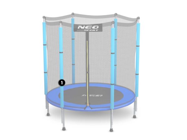 Apatinis batuto stulpas su lauko tinklu 1,4 m, mėlynas, Neo-Sport