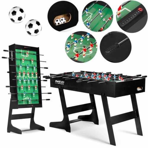„Neosport“ stalo futbolo stalas, 121 x 61 x 80 cm, NS-803, juodas
