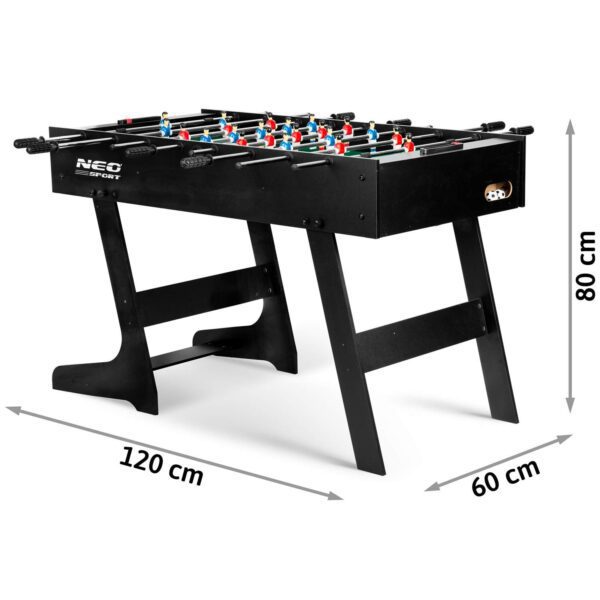 „Neosport“ stalo futbolo stalas, 121 x 61 x 80 cm, NS-803, juodas