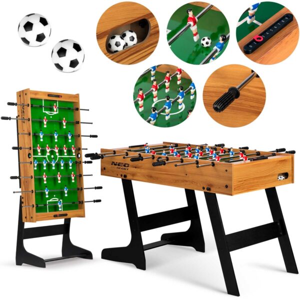 Neosport stalo futbolo stalas 121 x 61 x 80 cm NS-803 medinis