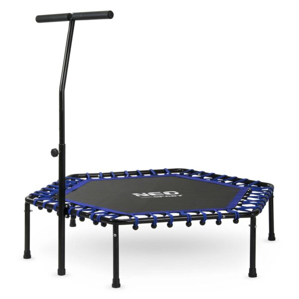Fitneso batutas su rankena 127 cm Neo-Sport - šešiakampis mėlynas