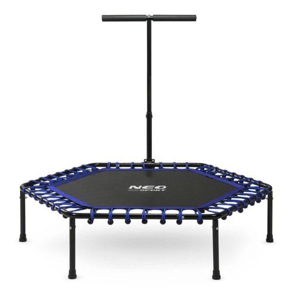 Fitneso batutas su rankena 127 cm Neo-Sport - šešiakampis mėlynas