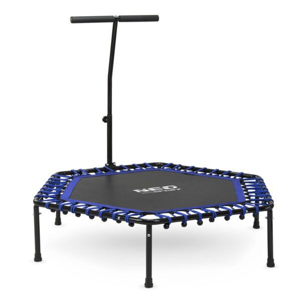 Fitneso batutas su rankena 127 cm Neo-Sport - šešiakampis mėlynas