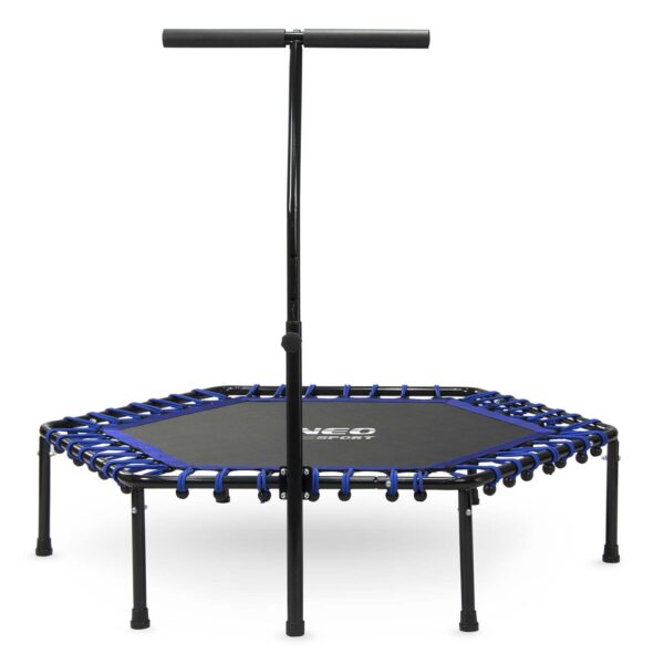 Fitneso batutas su rankena 127 cm Neo-Sport - šešiakampis mėlynas