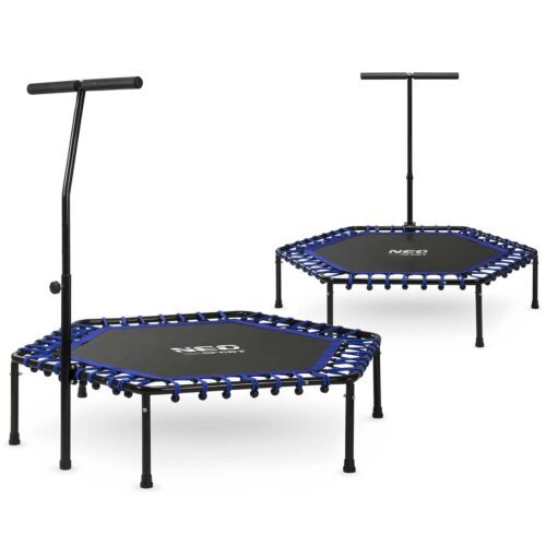 Fitneso batutas su rankena 127 cm Neo-Sport - šešiakampis mėlynas