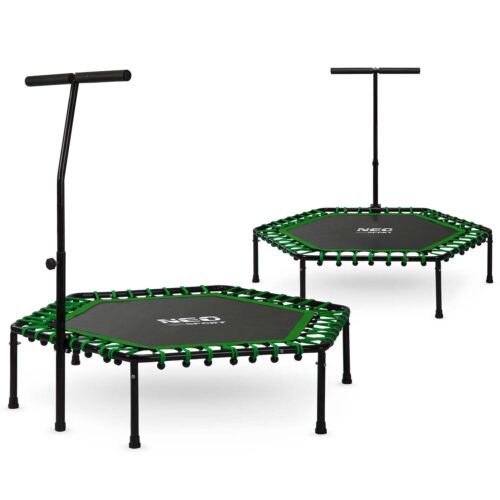 Fitneso batutas su rankena 127 cm Neo-Sport - šešiakampis žalias